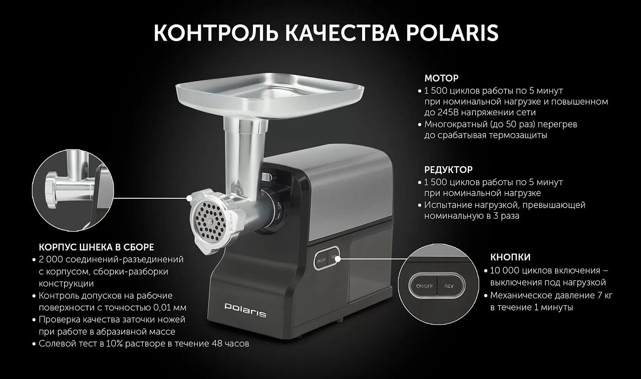 Мясорубка Polaris PMG 2585A RUS - rich_content №9