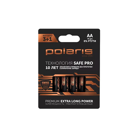 Батарейки щелочные Polaris PB AA (4шт) Premium - фото №0