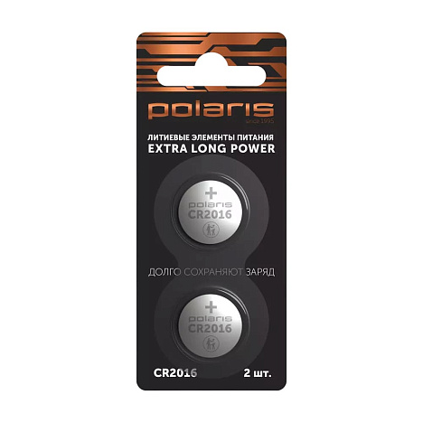 Батарейки литиевые Polaris PB CR2016 (2шт) Premium - фото №0
