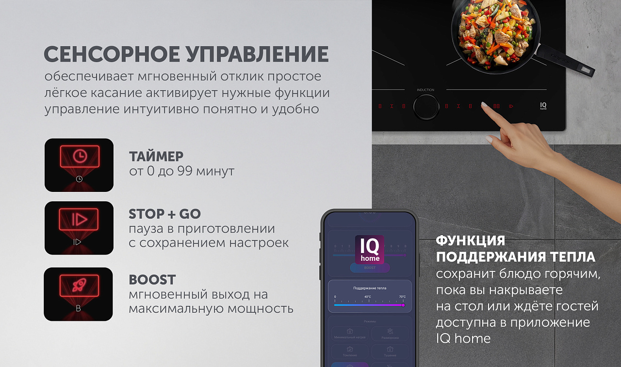 Индукционная варочная панель PBHI6452BB Wi-Fi IQ Home - rich_content №1