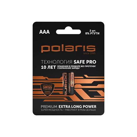 Батарейки щелочные Polaris PB AAA (LR03) (2шт) Premium - фото №0